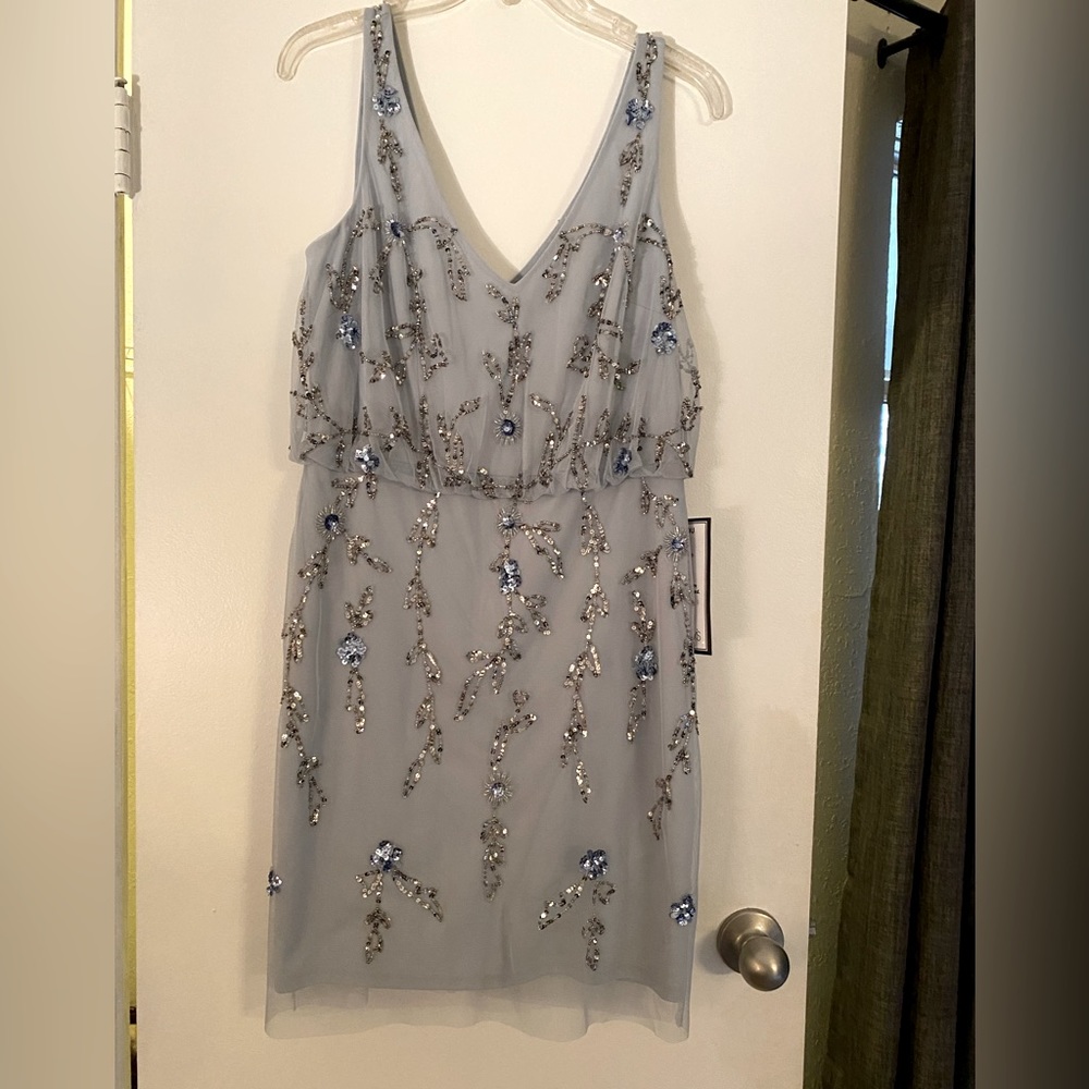 Adrianna Papell V-Neck Blouson Dress